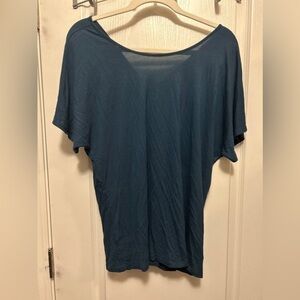 Loft Twist Back Tee women’s L teal blue classic staple wardrobe‎ teacher V-neck
